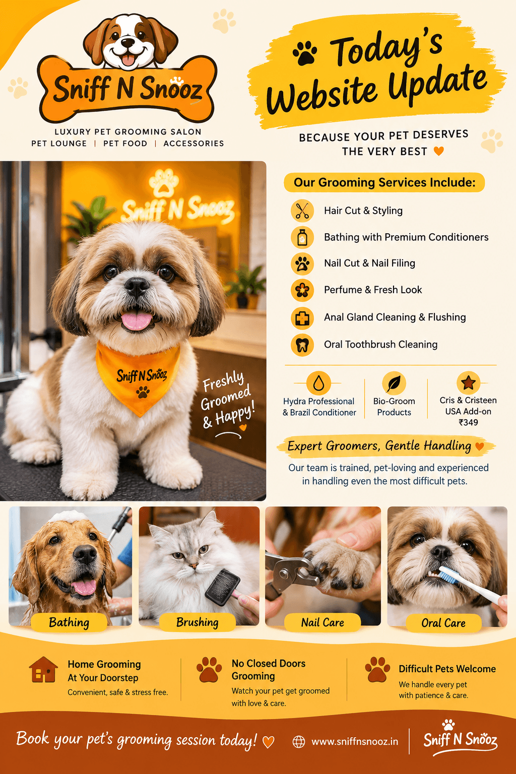 Premium Pet Grooming at Sniff N Snooz – Because Your Pet Deserves the Best!